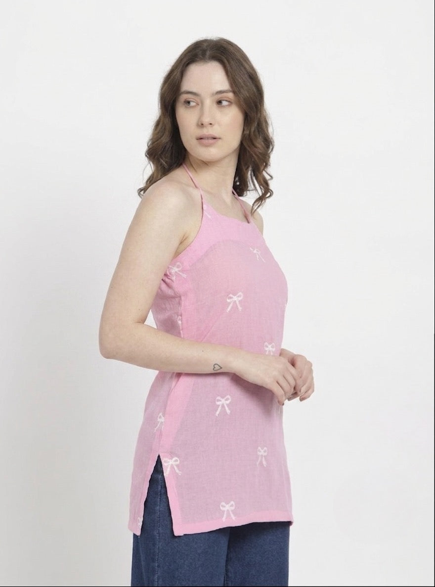 Blushing Bow Halter Kurti