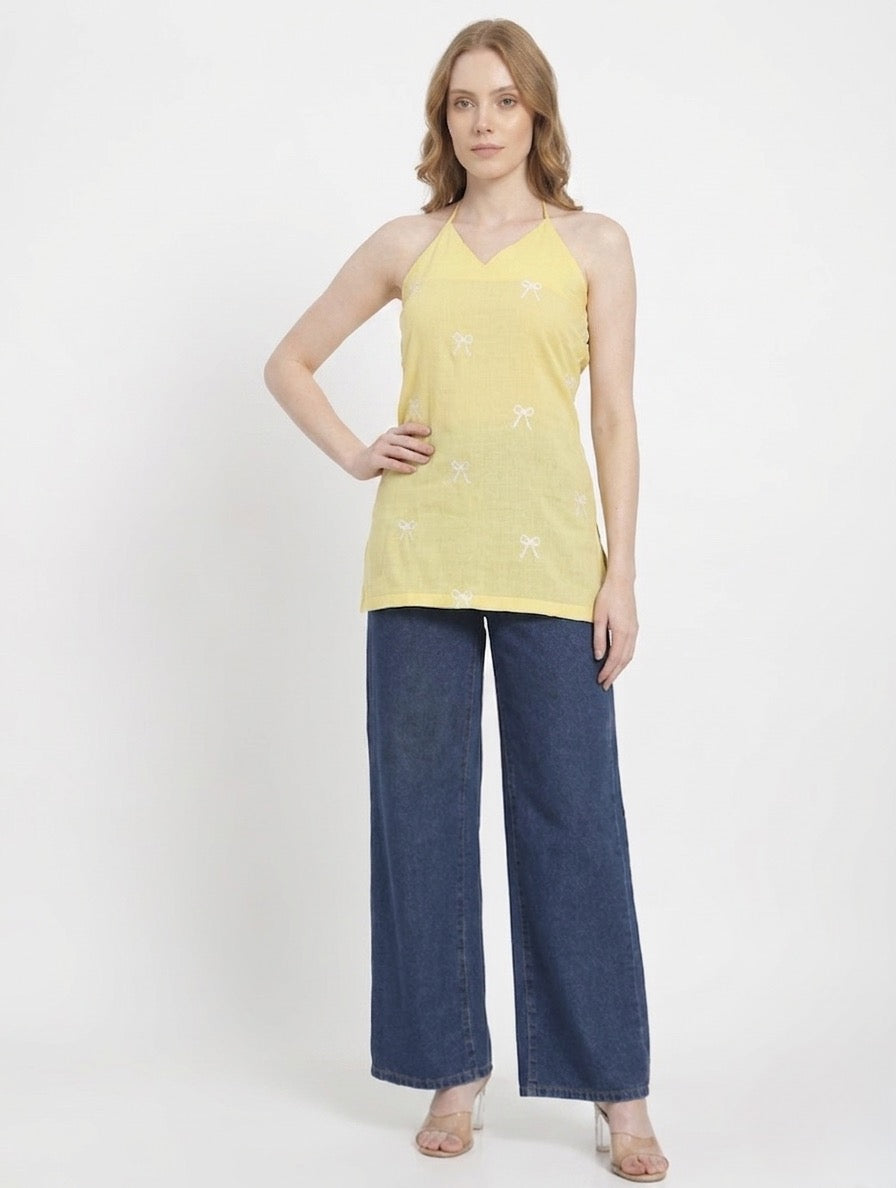 Butter Bow Halter Kurti