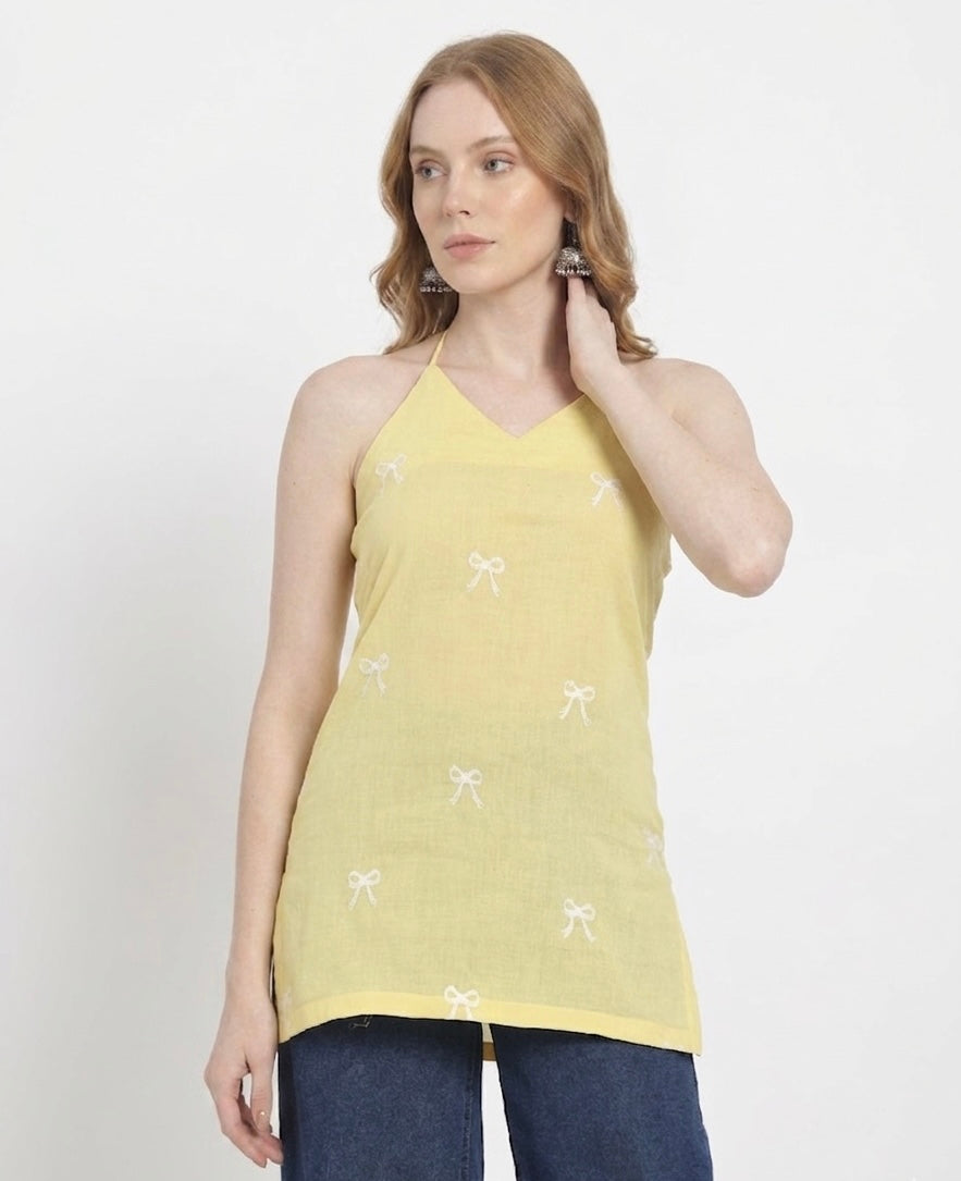 Butter Bow Halter Kurti