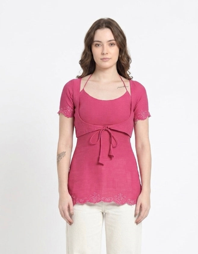 Sleek Pink Convertable Kurti