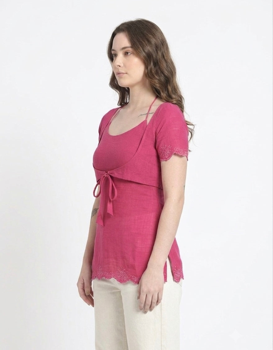 Sleek Pink Convertable Kurti